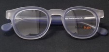SOCIAL EYES #Enzo C05 EYEGLASSES FRAME ROUNDED PLASTIC CLEAR & BLUE 47-23-145 picture