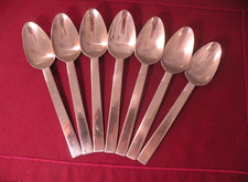 Set Of 7 Wallace WAS200 Place/Oval Soup Spoons 18/10 Glossy Stainless 7 1/2