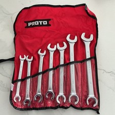 Proto J3700A 7-Pieces Satin Finish SAE Flare Nut Wrench Set, 6 Point USA New picture