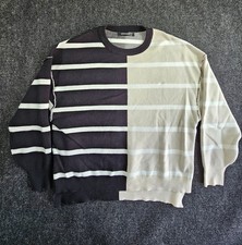 Merokeety Sweater Women L Multi Colorblock Striped Knitted Long Sleeve Oversized picture