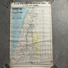 Antique c1905 Students Map of Palestine Andrew P Stout Meigs Biblical Wall Map picture