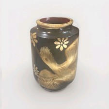Ornate Hand Painted Antique Japanese Porcelain Vase Crane Pottery 8