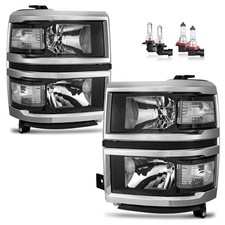 Headlights Assembly w/Bulbs for 2014 2015 Chevy Silverado 1500 picture