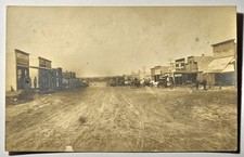 1908 SENTINEL,OKLAHOMA RPPC/Real Photo Postcard Town View/Business Signs/Horses picture