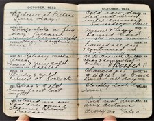 1932 antique DIARY Pittsfield ma Geo OBrien in leather general electric journal picture