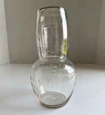Vintage Princess House Heritage Etched Glass Bedside Carafe and Tumbler picture