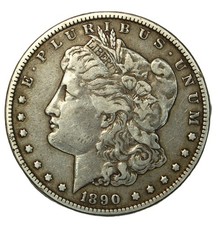 1890 CC $1 Morgan Silver Dollar- AU DETAILS (Scratch OBV) SMH 1500 picture