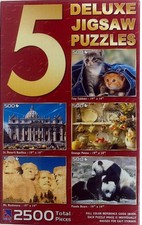 Deluxe 5 pk Tiny Tabbies Orange Pekoe Rushmore St Peter's Basilica 500pc Puzzle picture