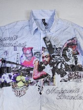 Makaveli Shirt Men's Large Blue Tupac Shakur 2Pac Rap Vintage Single Stitch NEW  picture