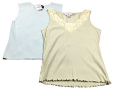 Lot of 2 Finity & August Silk Womens Sleeveless Tops Sz M Floral Lace NWT picture