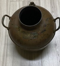 Antique Pre-Prohibition Copper Moonshine Still Pot Brass Plate Tax Revenue Label picture
