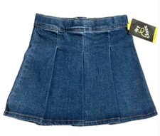 NEW Art Class Girl's Medium Indigo Pleated Denim Skirt Size Large (10/12) picture