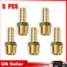 5* Brass 3/8In Hose Barb to 3/8In Male NPT Hose Fitting,Water Fuel Air Metals picture