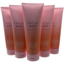 Five (5) Bath & Body Works FRESH MUSK Ultimate Hydration Body Cream | NEW picture