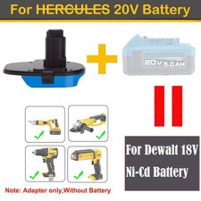 NEW For Hercules 20V Li-Ion Battery to For Dewalt 18V NiCd Tools Adapter Only picture