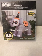 Retired NEW Gemmy Airblown Inflatable Trick Or Treat Elephant 3.5 FT Halloween picture