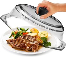 Le'raze Tall Glass Microwave Splatter Cover - Cool Touch Easy Grip Handle picture