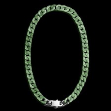 Certified Grade A Green Blue Natural Burma Jade jadeite Cuban Chain Necklace picture