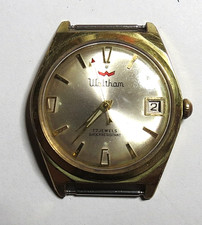 VTG MENS WALTHAM 17'J MANUAL SWC R614 RED POINTER GOLD TONE WRISTWATCH FOR PARTS picture