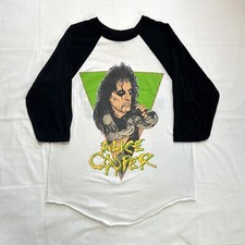 RARE Vintage 1986 Alice Cooper Tour '86-'87 Concert T-Shirt Raglan Sleeve - XL picture