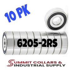 6205 2RS Precision Rubber Sealed Bearing Ball Bearings 25x52x15 - 10 Pcs picture
