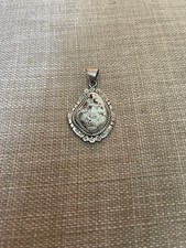 vintage fine jewelry Native American Navajo Sterling Silver Turquoise Pendant picture