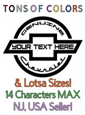 Personalized Genuine Chevrolet Bowtie Die Cut Vinyl Decal w/YOUR Lettering/Text picture