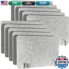 Fabbay 10 Pcs Acoustic Desk Divider Sliver Gray picture