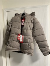 New Canada Weather Gear Women’s Size Medium Grey Hooded Puffer Jacket picture