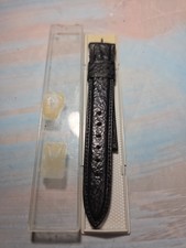 Black Textured Shark 18mm 11/16 Brown vintage watch band single USA 1950s NOS picture
