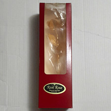Real Rose 24K Gold-Dipped Fresh Rose Flower Stem, Boxed Individual Flower, Red picture