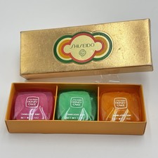 Vintage Shiseido Honey Cake Translucent Soap Japan Set Ruby Pink Green Gold ~Box picture