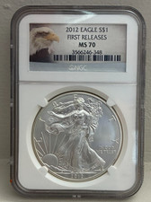 2012 Silver Eagle First Release MS70 picture