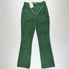 Tuckernuck Green Corduroy Ashford High Waisted Cropped Kick Hem Pants Size M NWT picture