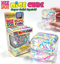NeeDoh Nice Cube Holographic Ribbon – Super Solid Squish Sensory Toy – New picture