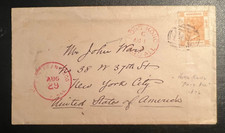 1876 British Hong Kong Postcard Cover to New York NY USA via San Francisco CA picture