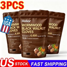 3PCS Holior 18-in-1 Wormwood Black Walnut Cloves Gut Digestive Softgels 6600mg picture