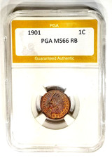 1901 MS 66 RB  Indian Cent Awesome Color and Luster  PGA picture
