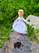 2.25  inch doll bonnet head handmade artist Schoenhut dollhouse Hitty toy picture