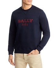 Bally Logo Sweatshirt Men's M Ink Bally Crewneck Long Sleeves Pullover Style picture