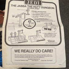 Jabba the Hutt Dungeon Playset 1983 Instructions STAR WARS Vintage OG sheet picture