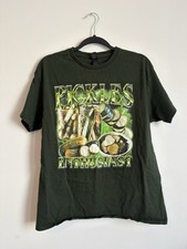 Pickles Enthusiast Graphic T-Shirt Green Large L Dill Pickle Food Novelty Tee picture