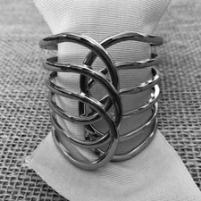CACHE VINTAGE, Silver Hinge Intertwined Metal Bracelet, GORGEOUS NWOT picture