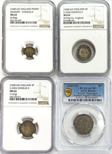 1660 -1662 SILVER GREAT BRITAIN KING CHARLES II MAUNDY SET NGC PCGS AU 58- MS 64 picture