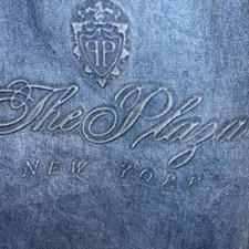 Vintage The Plaza New York Denim Tote Bag Embossed 19” x 21” Purchased 2001 picture