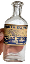 Antique Bay State Drug Rexall Vanilla Extract Bottle Willimantic Connecticut CT picture