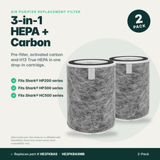 2-Pack HE2FKBAS H13 HEPA Carbon Filter Fits Shark HP201 HP202 HP301 HP302 HC502 picture