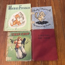 Vintage 1940s Childrens Animal Books Lot (4) Antique Picture Story Book 1945 picture