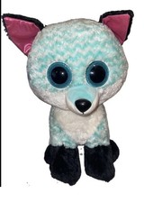 Cute Ty Silk Beanie Boo Piper Fox Plush 16” Large Aqua Stuffed Animal Plush picture