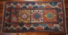 4’ X 7’ ANTIQUE KAZAK BORDJALOU SOUTH-WEST CAUCASUS MID 19TH CENTURY picture